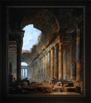 The Old Temple by Hubert Robert Old Masters Classical Art Reproduction